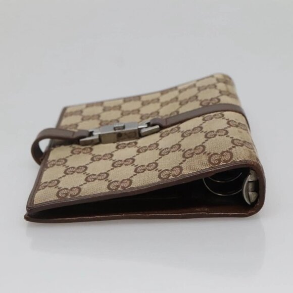 GUCCI GG Canvas Jackie Day Planner Cover Beige Silver 29961 Auth 138492 - Picture 8 of 16